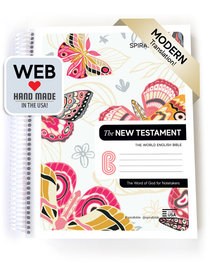 Spiral Bible™ - WEB - New Testament - White Butterfly